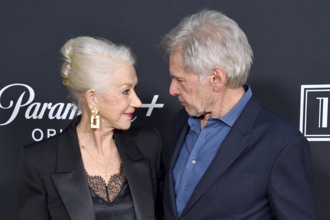 LOS ANGELES, CALIFORNIA - DECEMBER 02: Helen Mirren and Harrison Ford attend the Los Angeles Premiere Of Paramount+'s "1923" at Hollywood American Legion on December 02, 2022 in Los Angeles, California.