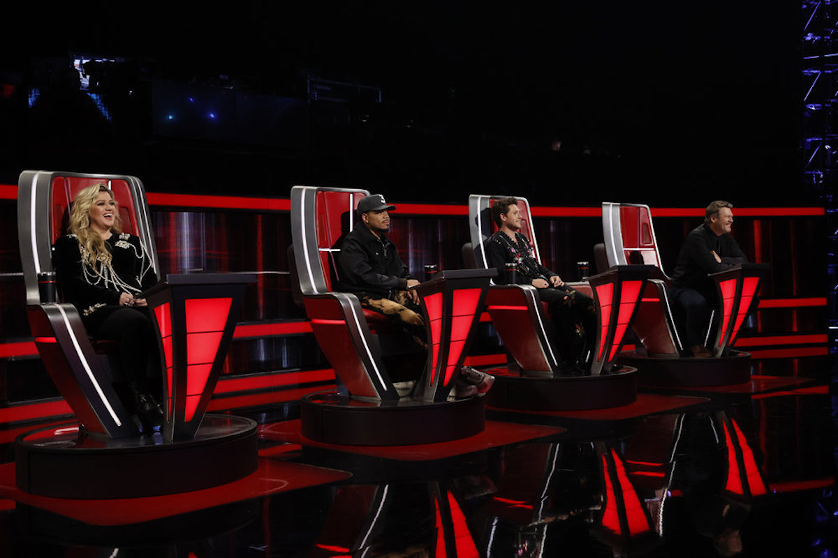 THE VOICE -- “Finale, Part 2” Episode 2316B -- Pictured: (l-r) Kelly Clarkson, Chance The Rapper, Niall Horan, Blake Shelton