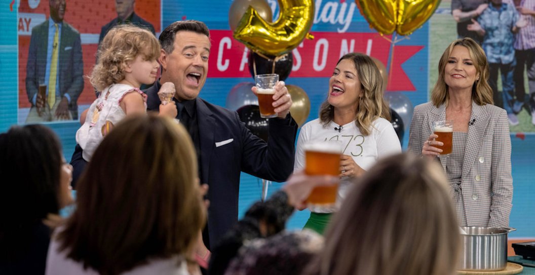 TODAY -- Pictured: Carson Daly celebrates his 50th birthday with wife Siri Daly, his daughter and Savannah Guthrie on Thursday, June 22, 2023