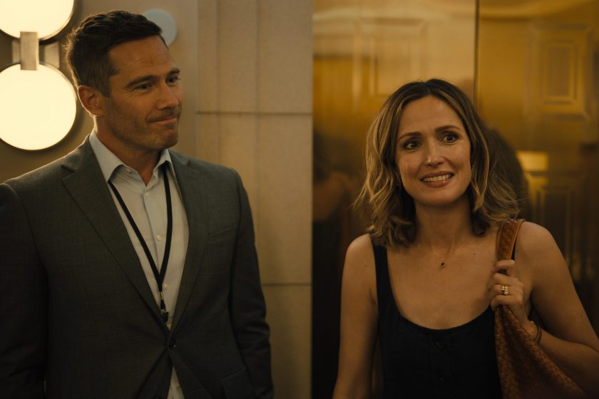 Luke Macfarlane and Rose Byrne in "Platonic," now streaming on Apple TV+.