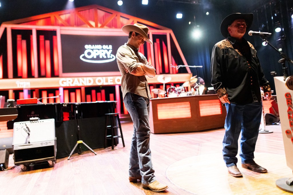 Randall King and dad on the Opry stage