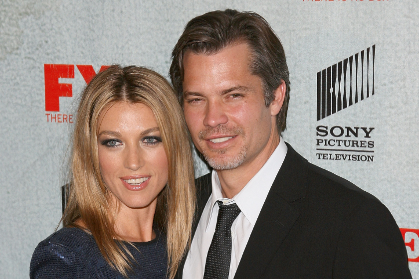 Actress Natalie Zea and actor Timothy Olyphant arrive at the "Justified" Premiere Screening at the Directors Guild Theatre on March 8, 2010 in Los Angeles, California