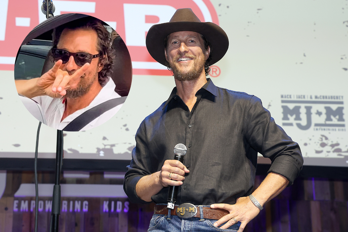 Matthew McConaughey speaks during the 2023 Mack, Jack & McConaughey - Jack Ingram & Friends concert at ACL Live on April 28, 2023 in Austin, Texas