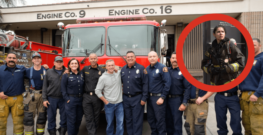 Firefighters featured in 'La Fire & Rescue' and Stella Kidd from 'Chicago Fire'