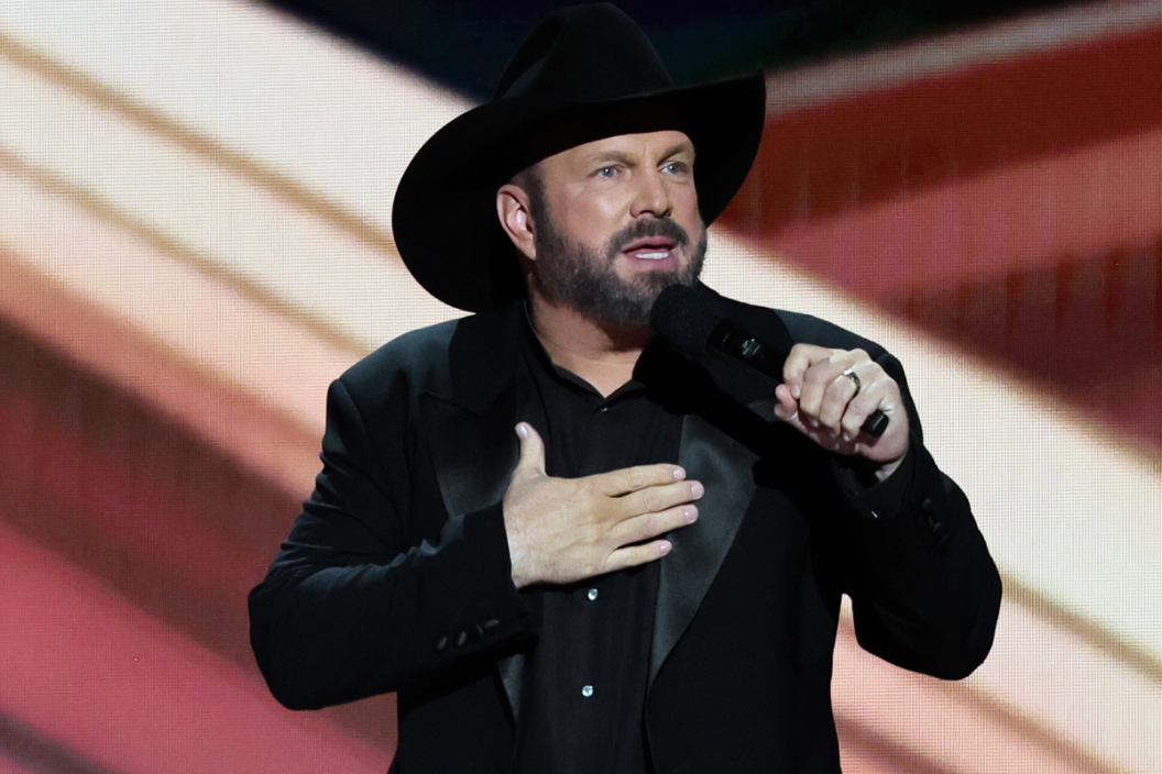Co-host Garth Brooks speaks onstage during the 58th Academy Of Country Music Awards at The Ford Center at The Star on May 11, 2023 in Frisco, Texas.