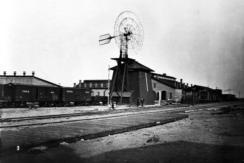 1869 Windmill at North Platte Station.