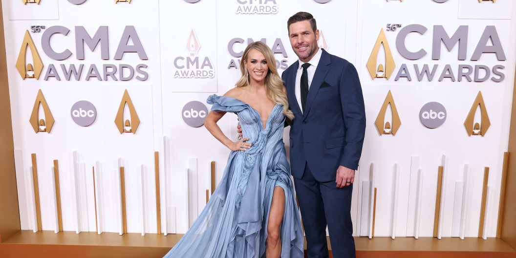 NASHVILLE, TENNESSEE - NOVEMBER 09: Carrie Underwood and Mike Fisher attend the 56th Annual CMA Awards at Bridgestone Arena on November 09, 2022 in Nashville, Tennessee.