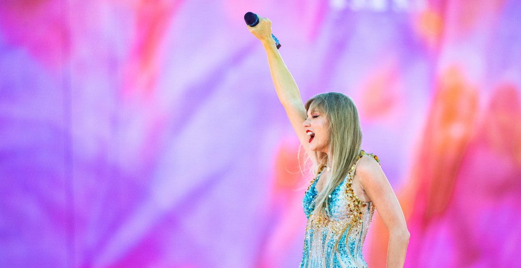 DENVER, COLORADO - JULY 14: Taylor Swift performs during night one of The Eras Tour in Empower Field at Mile High in Denver, Colo., on Friday, July 14, 2023. Thousands of fans crowded the stadium to enjoy the sold-out concert.
