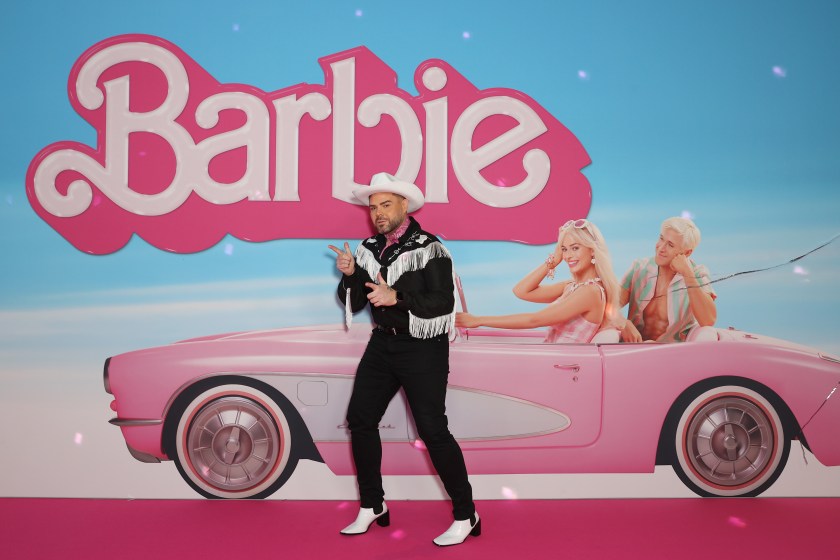 SYDNEY, AUSTRALIA - JULY 17: Justin Hill attends the "Barbie" Sydney Premiere at Hoyts Entertainment Quarter on July 17, 2023 in Sydney, Australia.