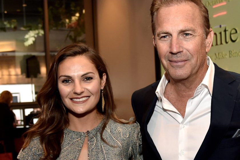 LOS ANGELES, CA - JANUARY 20: (L-R) Actress Annie Costner, actor Kevin Costner and actress Lily Costner arrive at the premiere of Relativity Media's "Black Or White" at the Regal Cinemas L.A. Live on January 20, 2015 in Los Angeles, California.