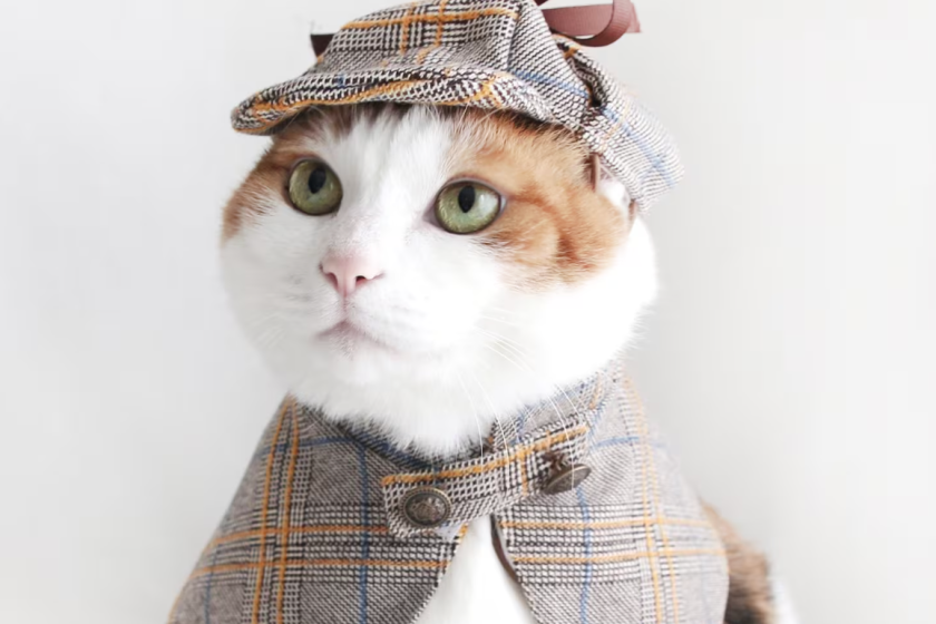 Cat dressed as Sherlock Holmes