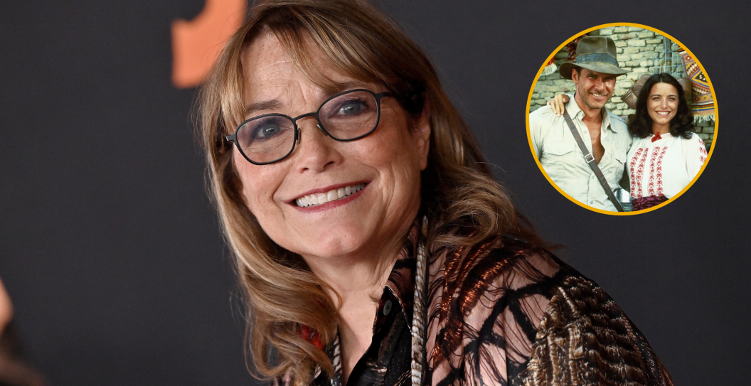 Karen Allen attends the Los Angeles Premiere of LucasFilms' "Indiana Jones and the Dial of Destiny" at Dolby Theatre on June 14, 2023 in Hollywood, California / Harrison Ford and Karen Allen in Indiana Jones and the Raiders of the Lost Ark (1981)