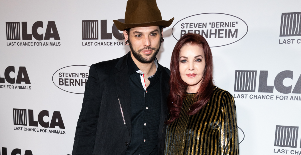 Musician Navarone Garcia (L) and Priscilla Presley attend the Last Chance For Animals 2022 Compassion Gala at The Beverly Hilton on October 15, 2022 in Beverly Hills, California
