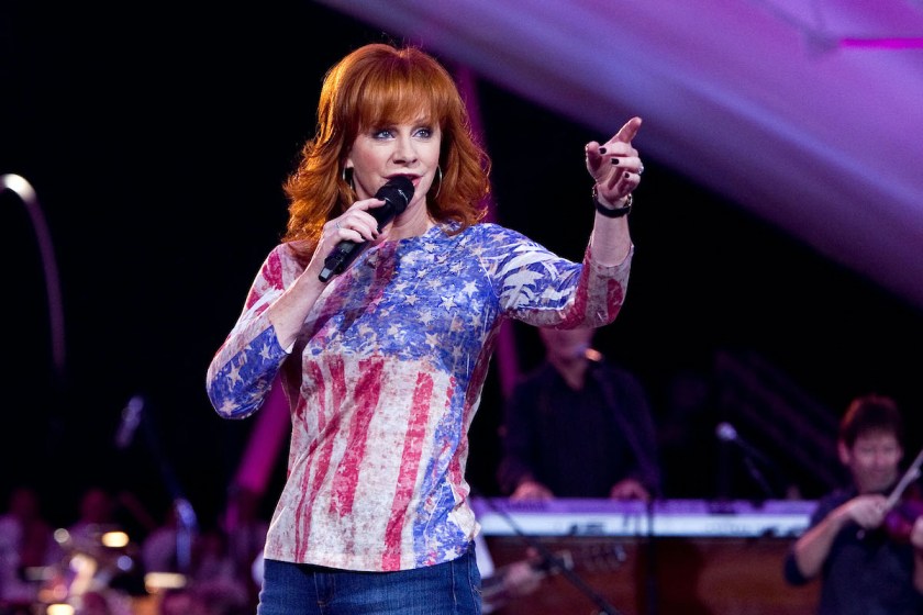 Musician Reba McEntire performs at the annual PBS "A Capitol Fourth" concert rehearsal at the US Capitol on July 3, 2010 in Washington, DC.