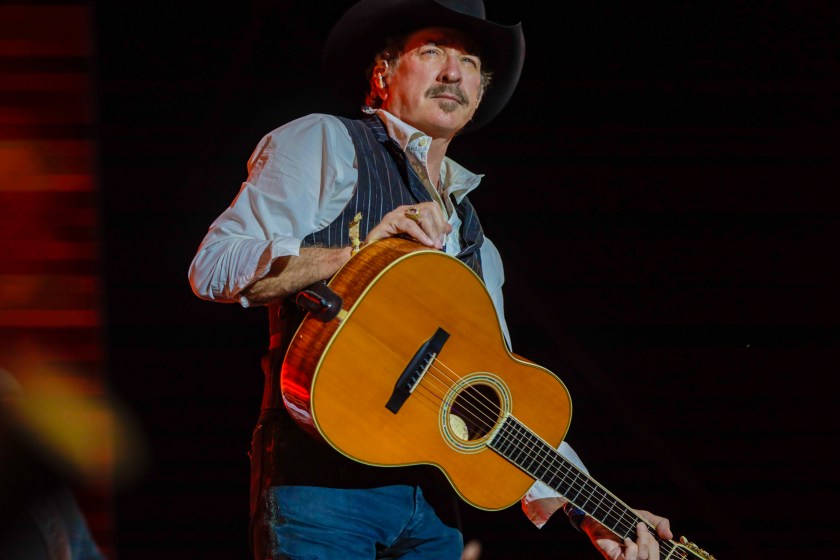 Indio, CA - April 30: Kix Brooks of Brooks & Dunn performs on the Mane Stage at the three-day Stagecoach Country Music Festival at the Empire Polo Club in Indio Sunday, April 30, 2023.  Stagecoach is billed as the largest country music festival in the world. 