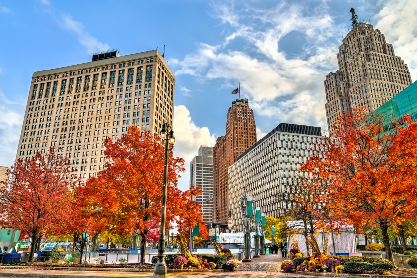 Historic buildings in Downtown Detroit - Michigan, United States