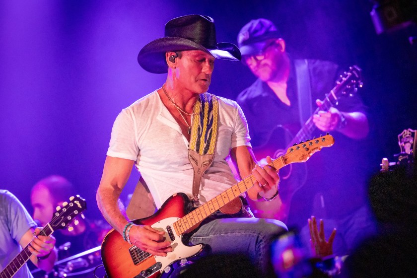 WEST HOLLYWOOD, CALIFORNIA - JULY 24: Tim McGraw performs onstage at a secret Standing Room Only show at Sunset Strip's Whisky A Go Go on July 24, 2023 in West Hollywood, California. 