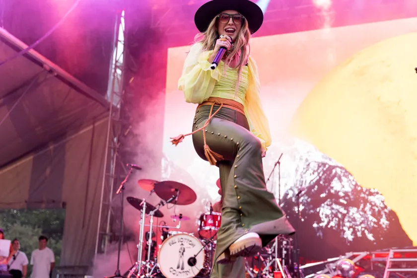 CHICAGO, ILLINOIS - AUGUST 03: Lainey Wilson performs during Lollapalooza at Grant Park on August 03, 2023 in Chicago, Illinois. 