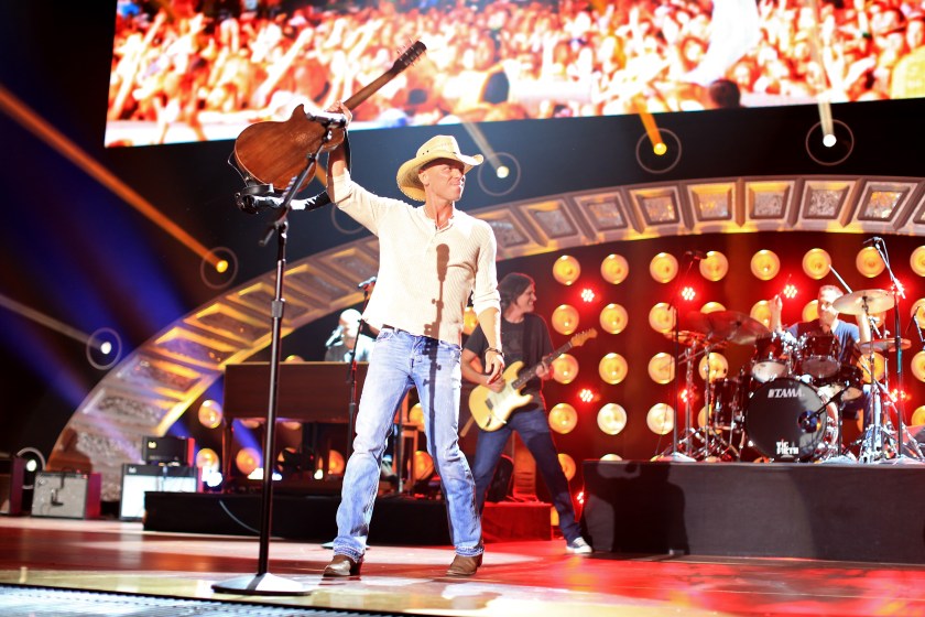 NASHVILLE, TN - DECEMBER 15: Recording artist Kenny Chesney performs onstage during the 2014 American Country Countdown Awards at Music City Center on December 15, 2014 in Nashville, Tennessee.