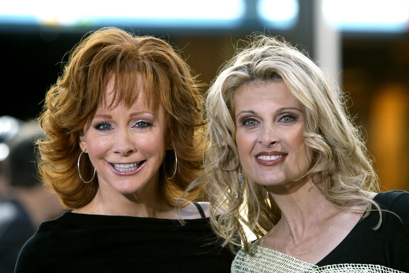 NEW YORK - JUNE 4: Country singer Reba McEntire poses for a photo with her backup singer Linda Davis during a live performance on NBC's "Today" show in Rockefeller Plaza June 4, 2004 in New York City.