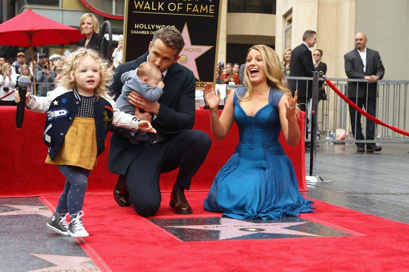HOLLYWOOD, CA - DECEMBER 15: Blake Lively and Ryan Reynolds with their children attend a ceremony honoring actor Ryan Reynolds with Star on the Hollywood Walk Of Fame on December 15, 2016 in Hollywood, California. 