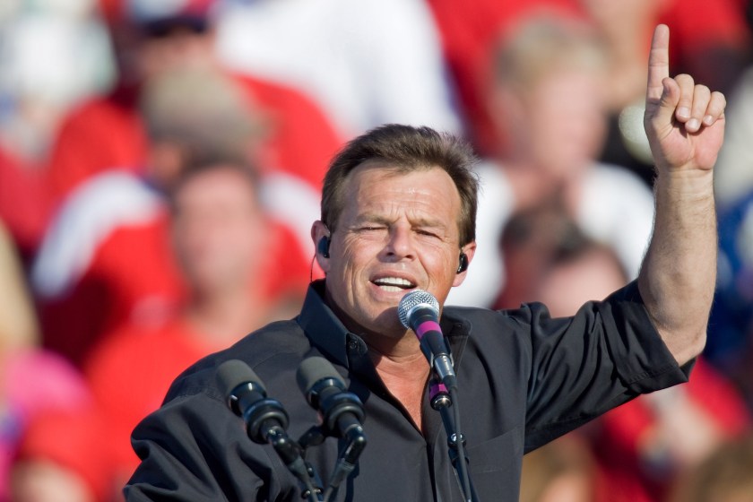INDIANAPOLIS - NOVEMBER 03: Sammy Kershaw performs in the Road to Victory Rally at the Indianapolis International Airport on November 3, 2008 in Indianapolis.
