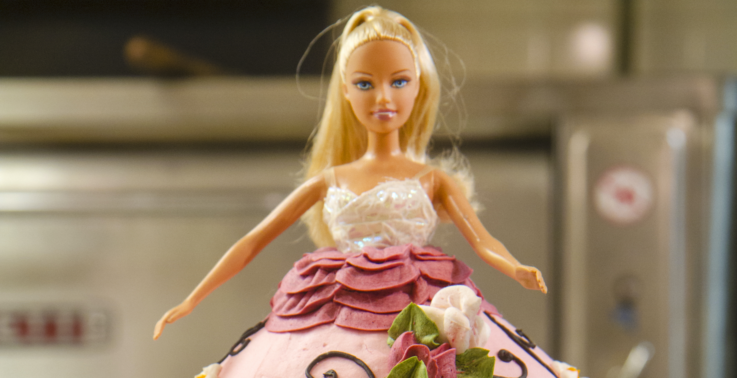 A Barbie cake for sale in Jerry's Foods.