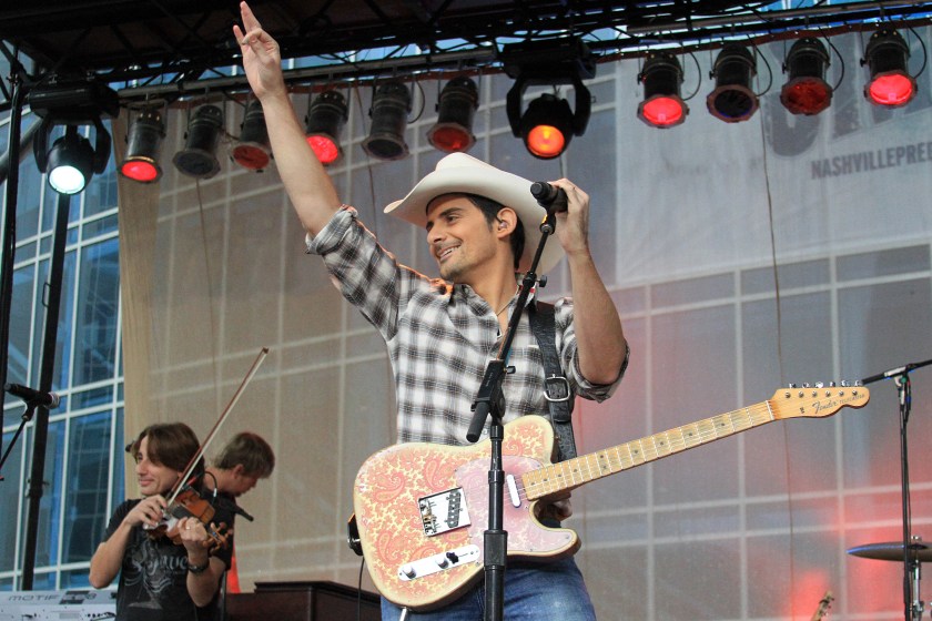 NASHVILLE, TN - NOVEMBER 10: Brad Paisley performs on ABC's "Good Morning America" to celebrate the 43rd Annual CMA Awards at the Sommet Center on November 10, 2009 in Nashville, Tennessee.