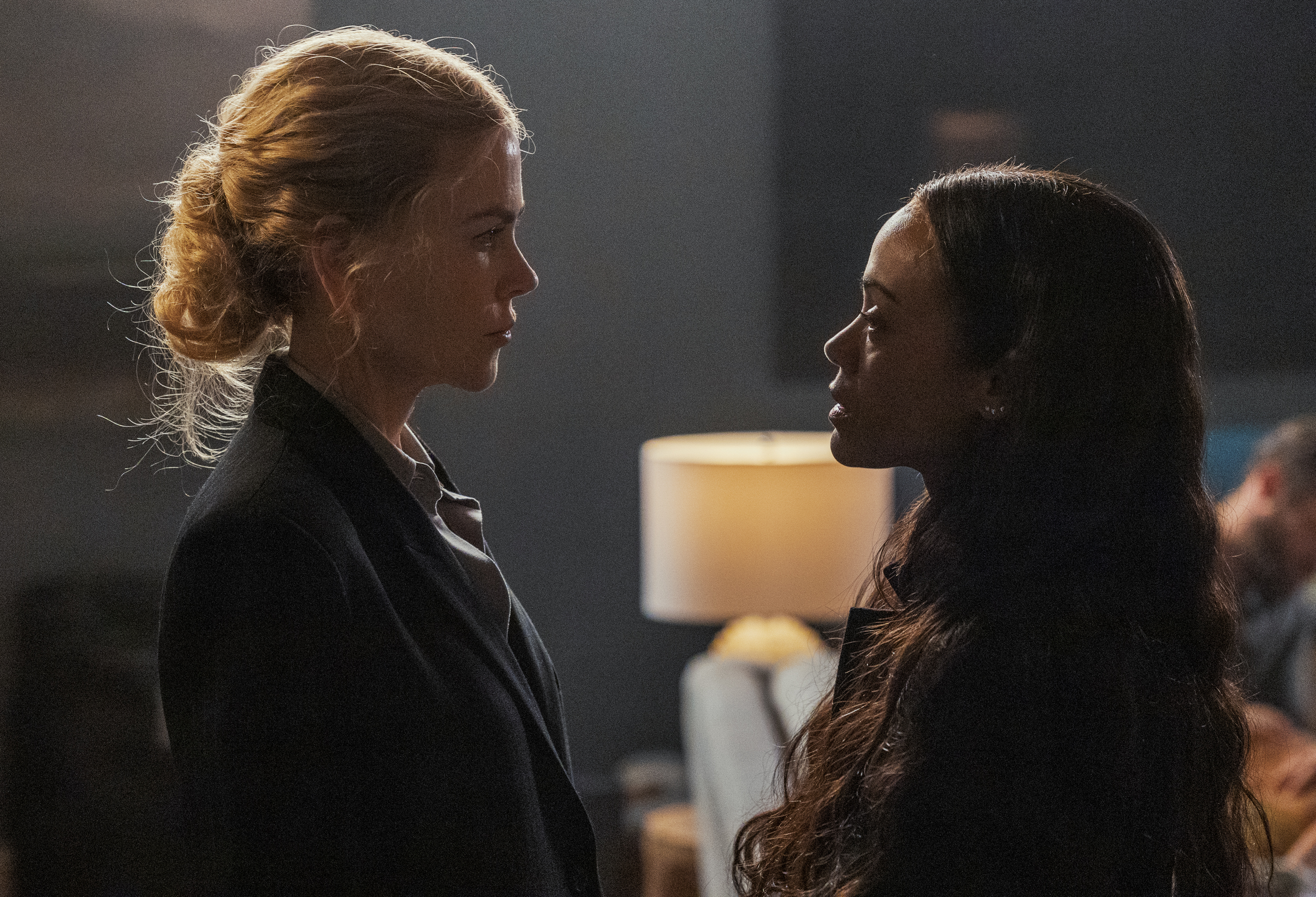Nicole Kidman as Kaitlyn Meade and Zoe Saldana as Joe In Special Ops: Lioness, episode 4, season 1, streaming on Paramount+, 2023. 