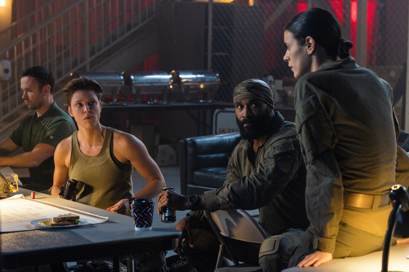 L-R Jill Wagner as Bobby, LaMonica Garrett as Tucker and Laysla De Oliveira as Cruz Manuelos In Special Ops: Lioness, episode 5, season 1, streaming on Paramount+, 2023.