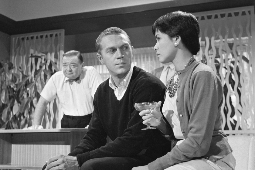 Peter Lorre, Steve McQueen, and Neile Adams in Alfred Hitchcock Presents (1955)