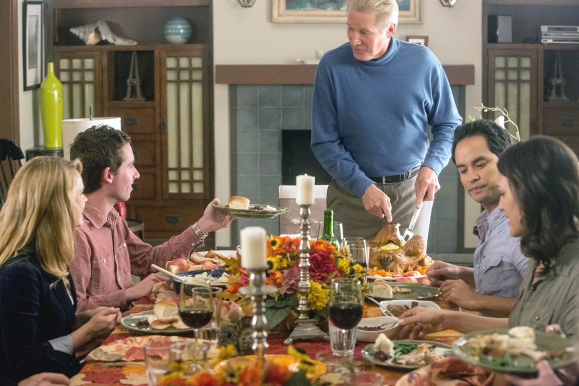 Dinner scene from Hallmark's 'The Thanksgiving House.'