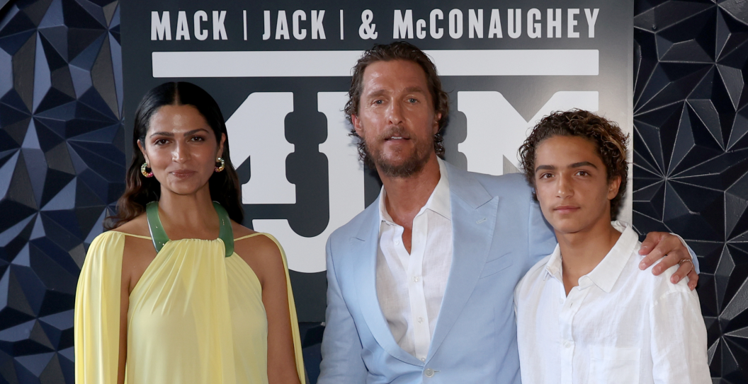 L - R) Camila Alves McConaughey, Matthew McConaughey and Levi Alves McConaughey attend the 2023 Mack, Jack & McConaughey Gala at ACL Live on April 27, 2023 in Austin, Texas.