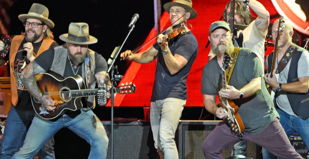Coy Bowles, Zac Brown, Jimmy De Martini, Clay Cook, Matt Mangano ,Daniel De Los Reyes, and Chris Fryar of the Zac Brown Band performs during the 2019 Bourbon & Beyond Music Festival at Highland Ground on September 22, 2019 in Louisville, Kentucky.