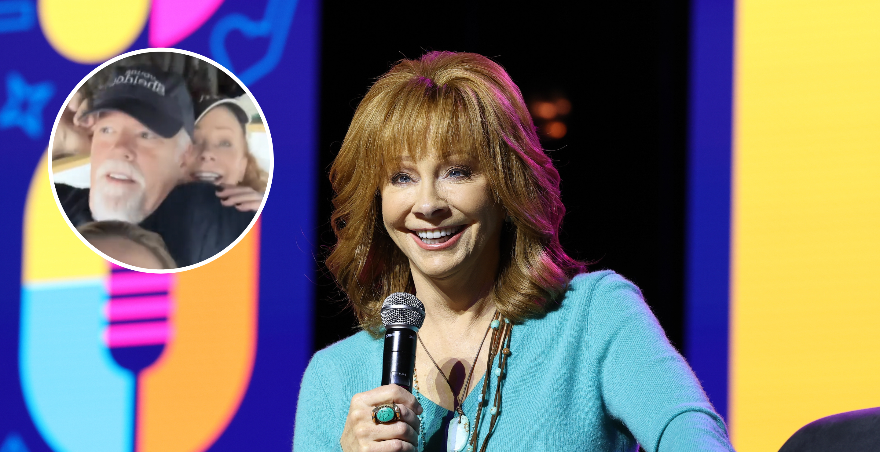 NASHVILLE, TENNESSEE - JUNE 09: Reba McEntire speaks on CMA Close Up Stage during CMA Fest 2023 at Music City Center at Nissan Stadium on June 09, 2023 in Nashville, Tennessee and screengrab from Marissa Blackstock's Instagram story.