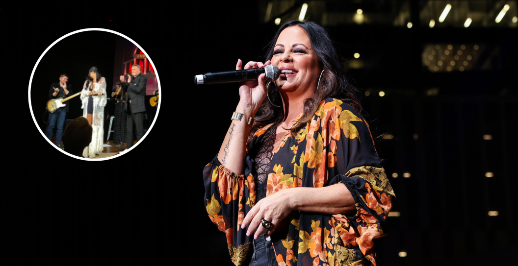 NASHVILLE, TENNESSEE - AUGUST 23: Sara Evans performs during the ACM Party For A Cause at Ascend Amphitheater on August 23, 2022 in Nashville, Tennessee and screengrab via Grand Ole Opry's Twitter,
