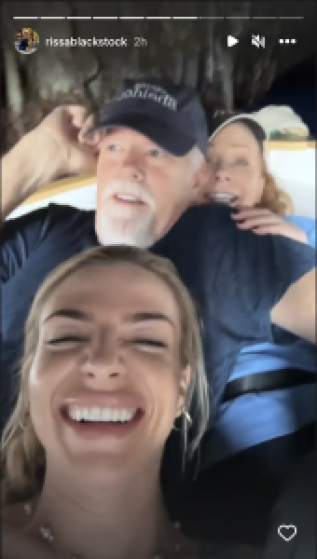 Screengrab of an image from Reba McEntire's family trip to Italy.