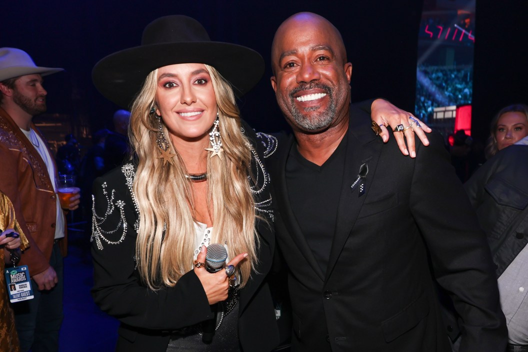 Lainey Wilson and Darius Rucker at the 2023 CMT Music Awards held at Moody Center on April 2, 2023 in Austin, Texas.
