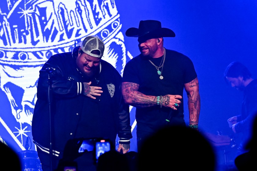 Jelly Roll and Struggle Jennings at Billboard Country Live in Concert held at Marathon Music Works on June 6, 2023 in Nashville, Tennessee. 