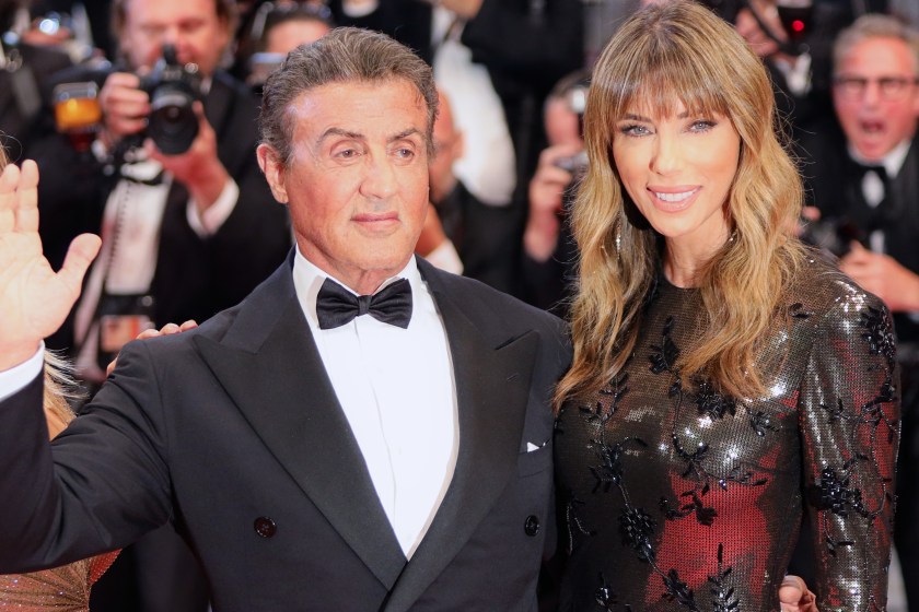 CANNES, FRANCE - MAY 24: Sylvester Stallone and Jennifer Flavin attend the screening of "Rambo - First Blood" during the 72nd annual Cannes Film Festival on May 24, 2019 in Cannes, France.