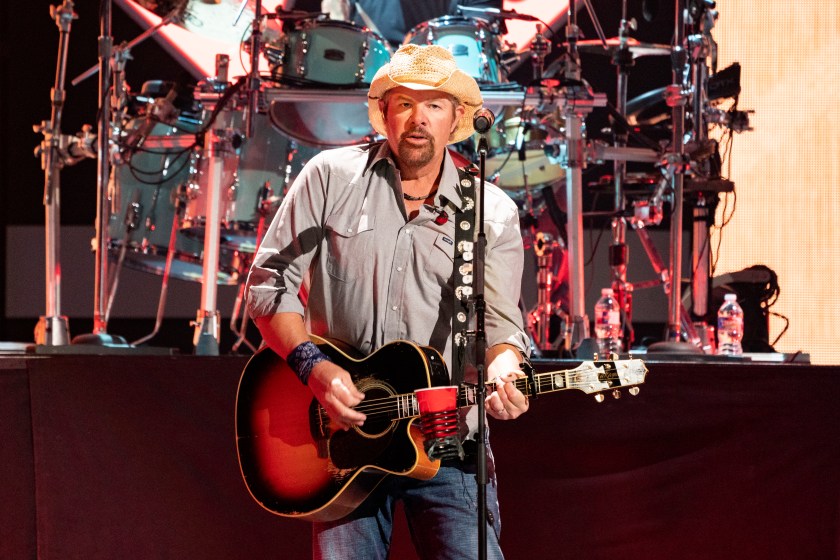 AUSTIN, TEXAS - OCTOBER 30: Toby Keith performs onstage during the 2021 iHeartCountry Festival Presented By Capital One at Frank Irwin Center on October 30, 2021 in Austin, Texas.