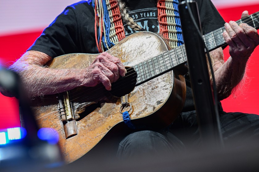 Willie Nelson performs onstage during Palomino Festival held at Brookside at the Rose Bowl on July 9, 2022 in Pasadena, California. 
