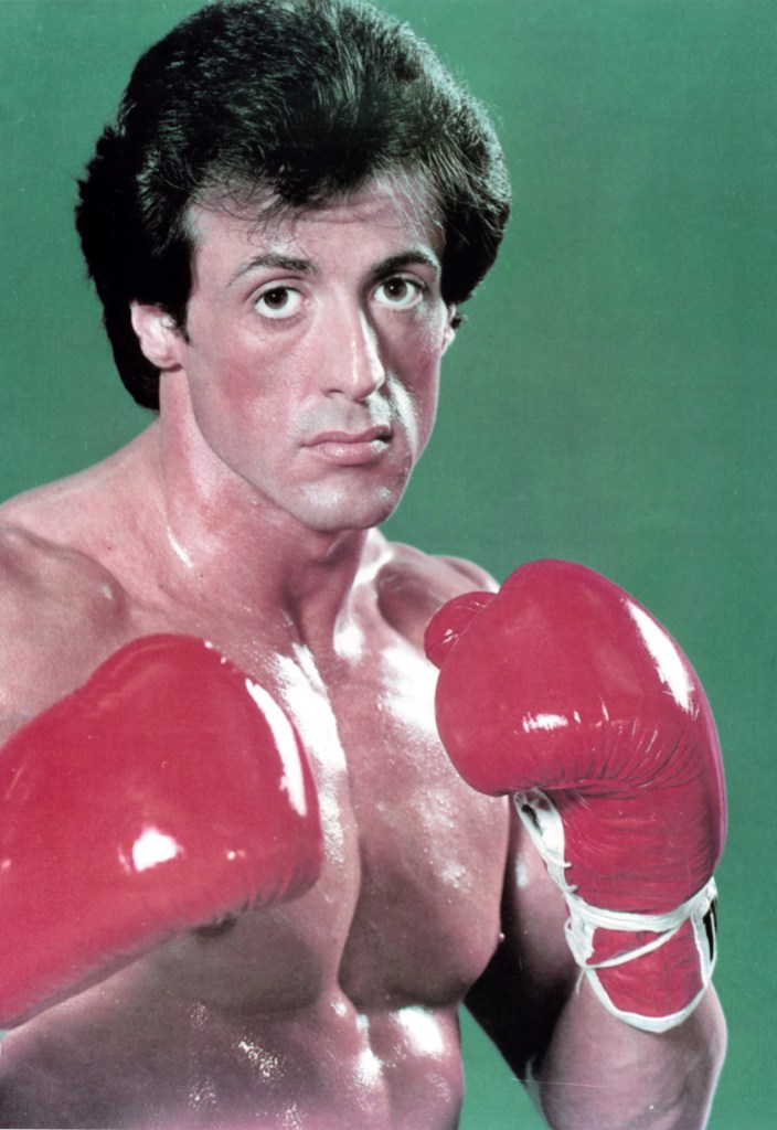 American actor Sylvester Stallone in a publicity portrait for the film 'Rocky', directed by John G Avildsen, 1976. 