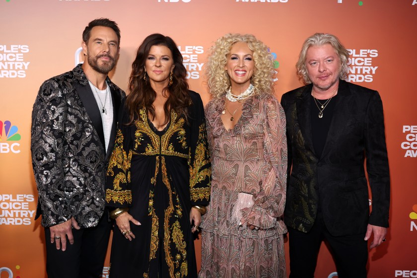 NASHVILLE, TENNESSEE - SEPTEMBER 28: (L-R) Jimi Westbrook, Karen Fairchild, Kimberly Schlapman, and Phillip Sweet of Little Big Town attend the 2023 People's Choice Country Awards at The Grand Ole Opry on September 28, 2023 in Nashville, Tennessee. 