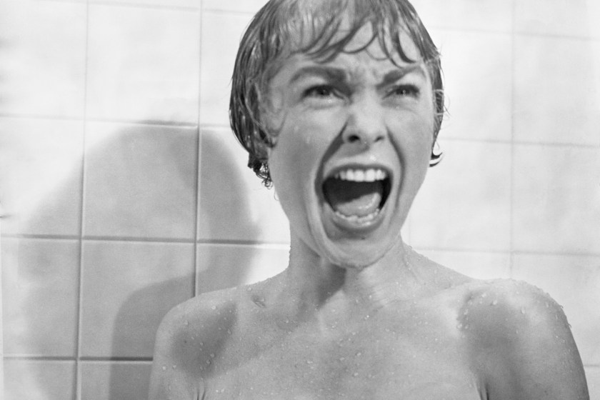 In the shower scene from the film Psycho, Marion Crane (played by Janet Leigh) screams in terror as Norman Bates tears open her shower curtain.