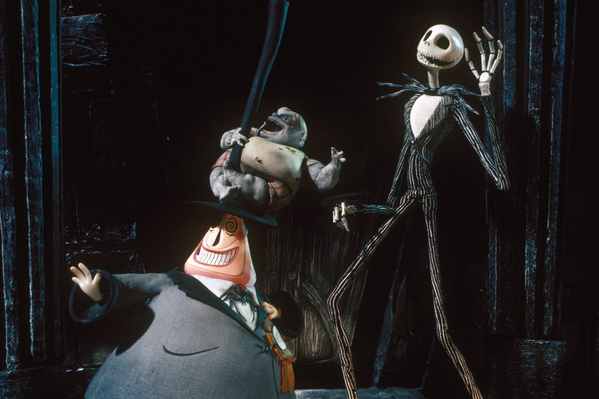 On the set of The Nightmare Before Christmas, a stop motion musical fantasy film written and produced by Tim Burton and directed by Henry Selick. 