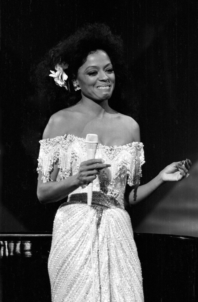 Singer Diana Ross performing in circa 1973. 