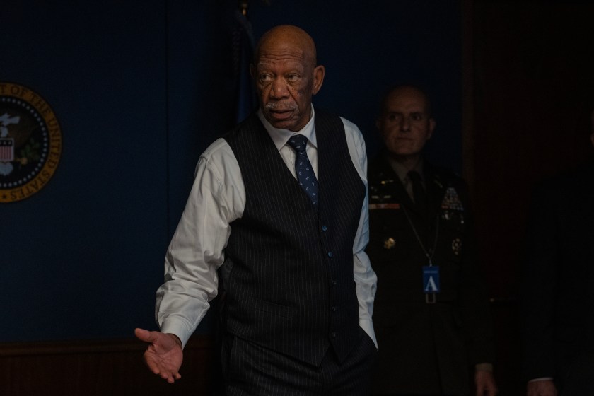 Morgan Freeman as Secretary of State Mullins In Special Ops: Lioness, episode 8, season 1, streaming on Paramount+, 2023.