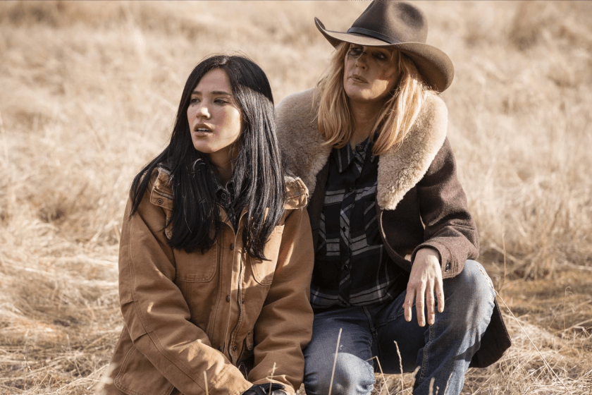Kelsey Asbille as Monica Dutton and Kelly Reilly as Beth Dutton in Yellowstone Season 2, Episode 9.