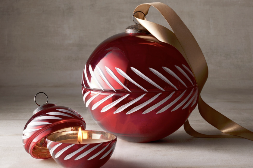 Pottery Barn ornament shaped candle